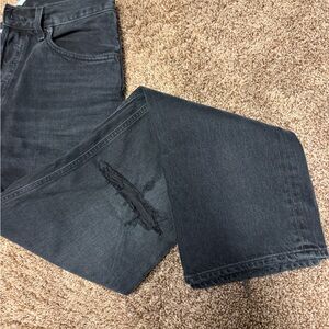 Womens's Black Distressed AGOLDE Lana Jeans